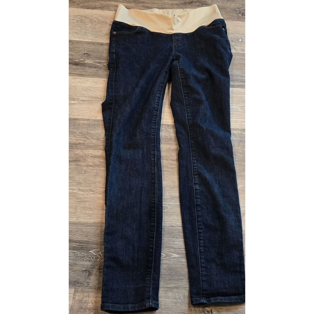 LOFT Full-Panel Maternity Jeans Size 0M Skinny Pants Belly Soft Dark Wash‎